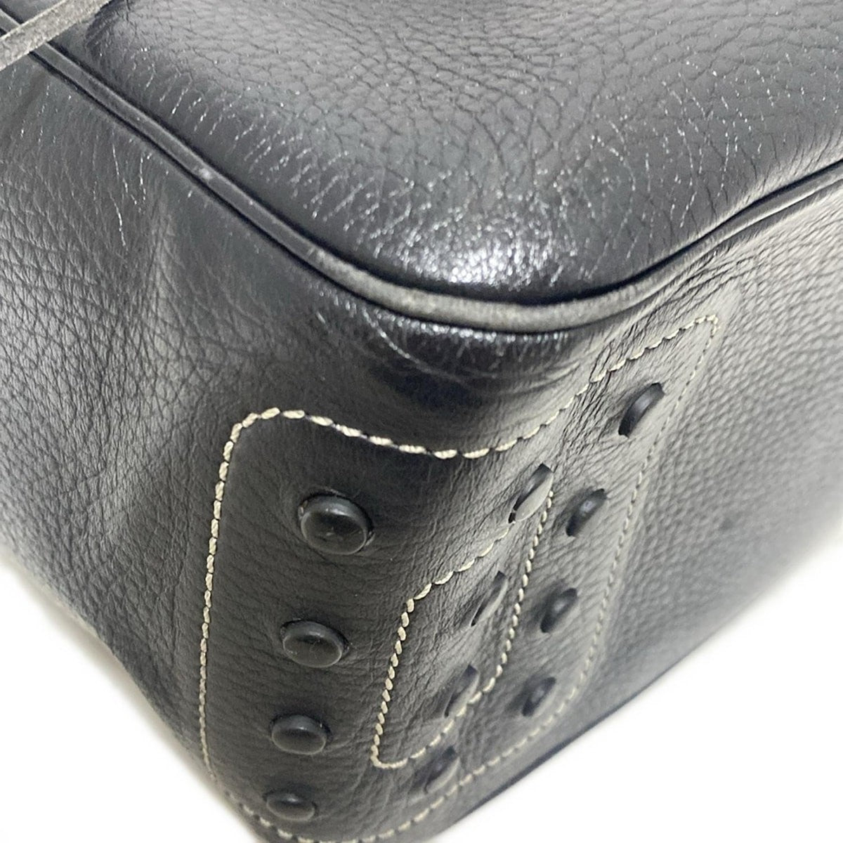 TOD'S Shoulder Bag Purse Leather Black Authentic