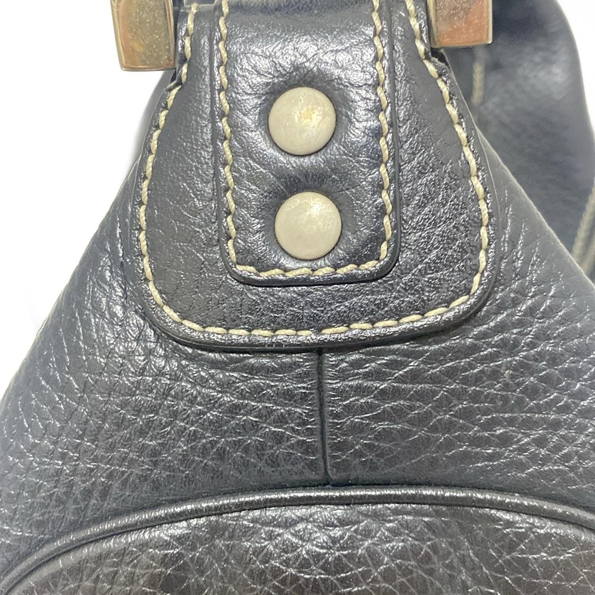TOD'S Shoulder Bag Purse Leather Black Authentic
