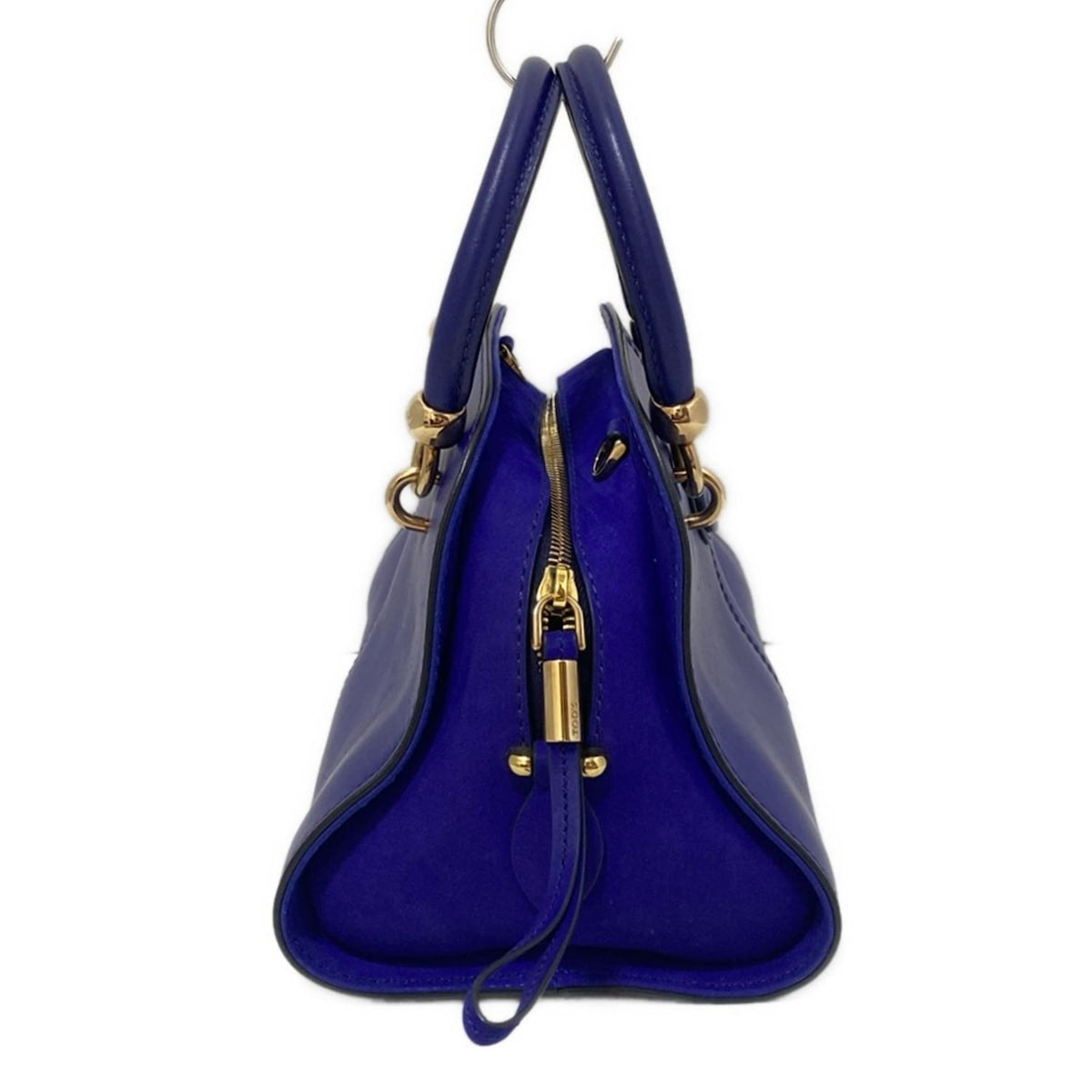 TOD'S Mini Hand Bag Tote Purse Leather Navy Authentic