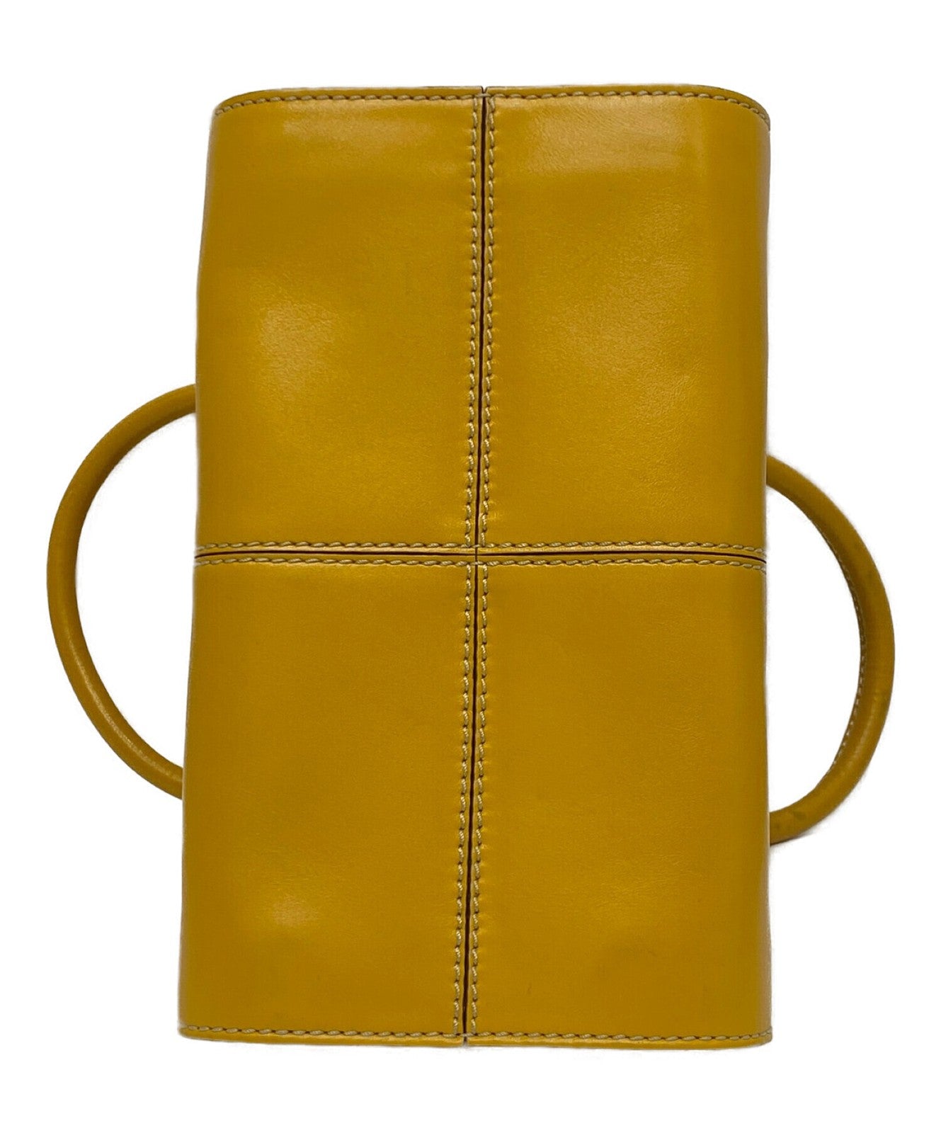 TOD'S Mini Hand Shoulder Bag Tote Purse 2way SELLA Mustard Authentic