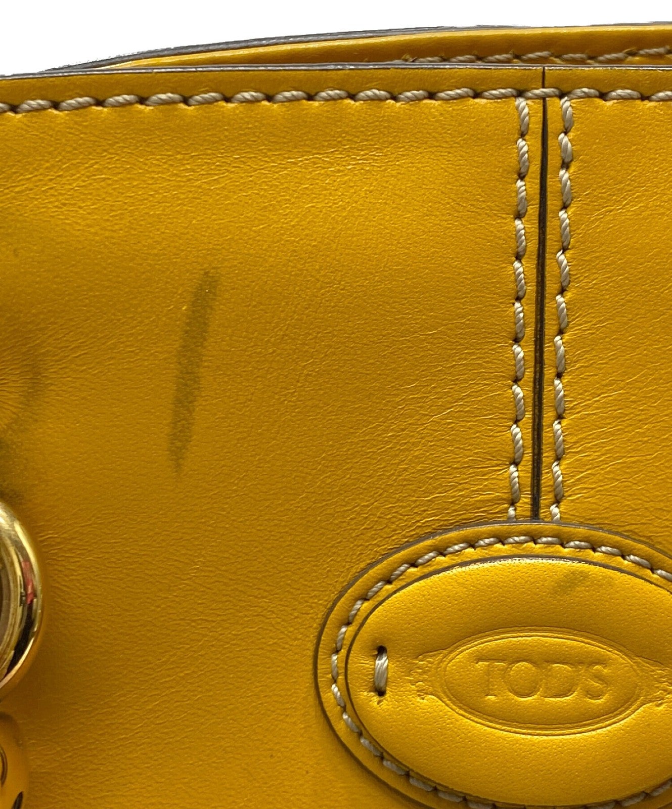 TOD'S Mini Hand Shoulder Bag Tote Purse 2way SELLA Mustard Authentic