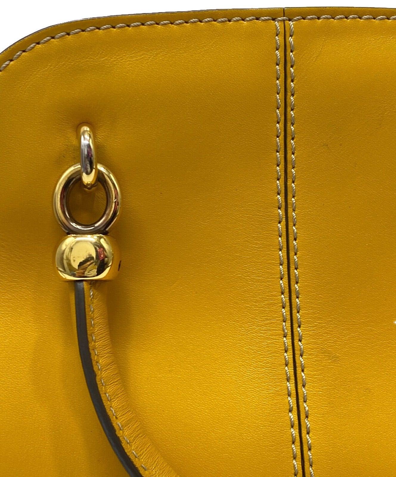 TOD'S Mini Hand Shoulder Bag Tote Purse 2way SELLA Mustard Authentic