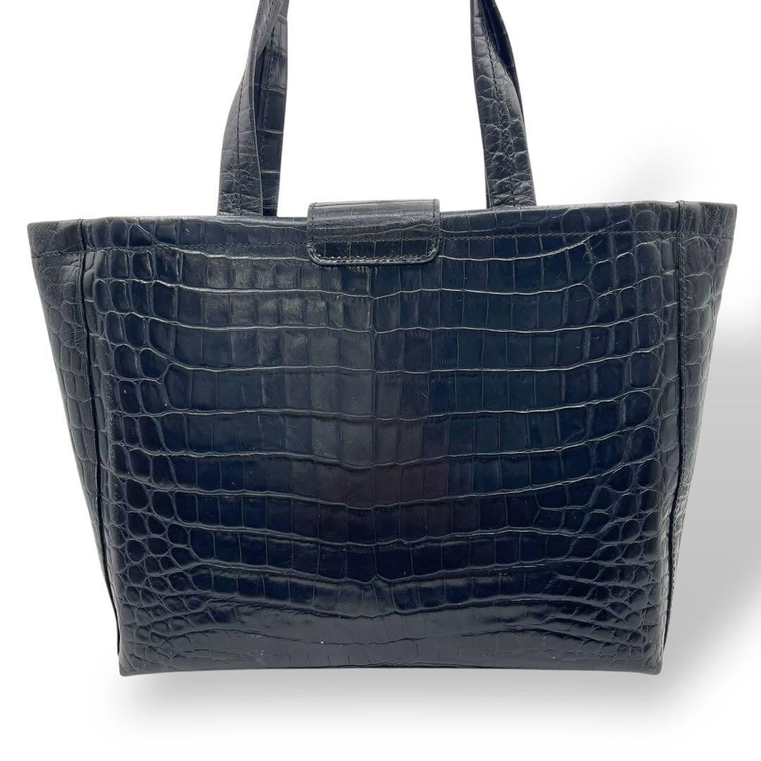 Salvatore Ferragamo Hand Bag Tote Purse Vara Leather Navy Authentic