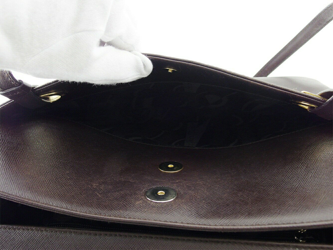 Salvatore Ferragamo Hand Bag Tote Purse Gancini Brown Authentic