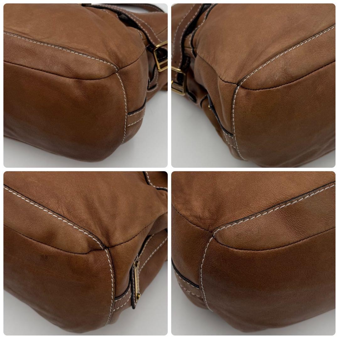 BURBERRY Hand Shoulder Bag Tote Purse 2way Nova Check Leather Brown Authentic