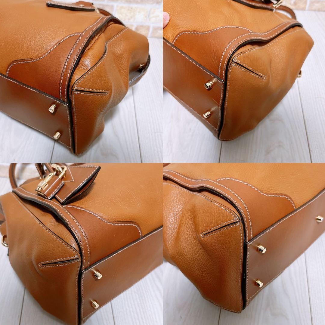 BURBERRY Hand Bag Tote Purse Nova Check Leather Authentic