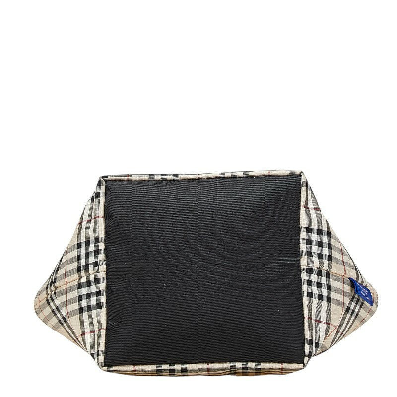 BURBERRY Hand Bag Tote Purse Nova Check Nylon Leather Beige Black Red Authentic