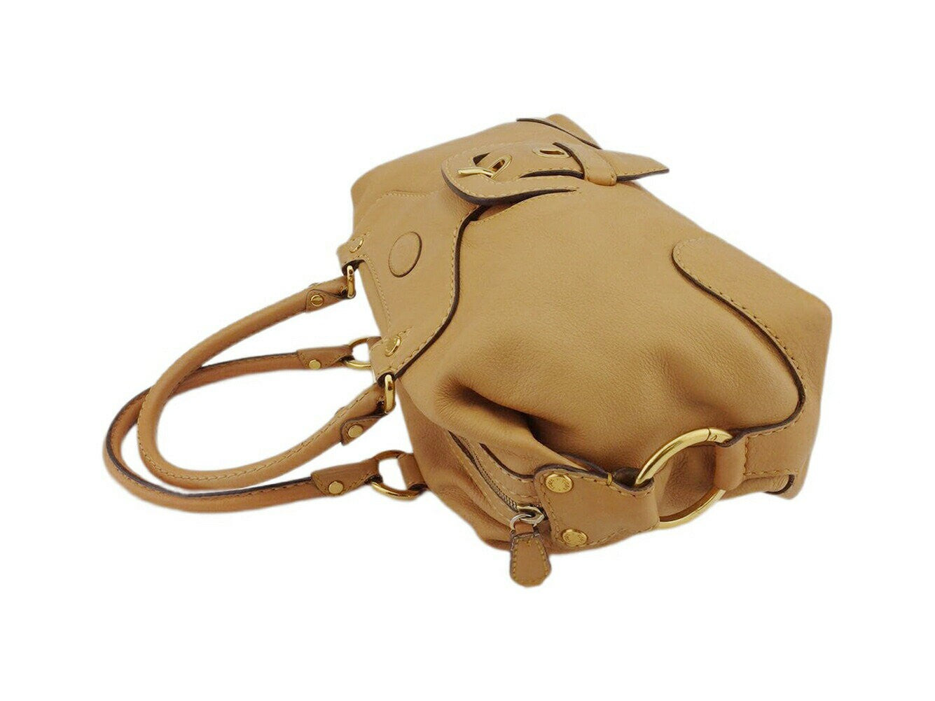 TOD'S Hand Bag Tote Purse Beige Authentic