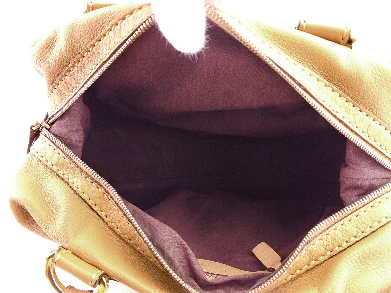 TOD'S Hand Bag Tote Purse Beige Authentic
