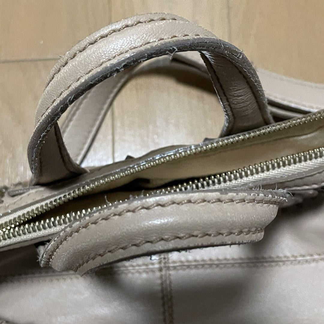 GIVENCHY Hand Bag Tote Purse Nightingale Leather Beige Authentic