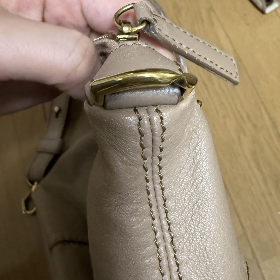 GIVENCHY Hand Bag Tote Purse Nightingale Leather Beige Authentic