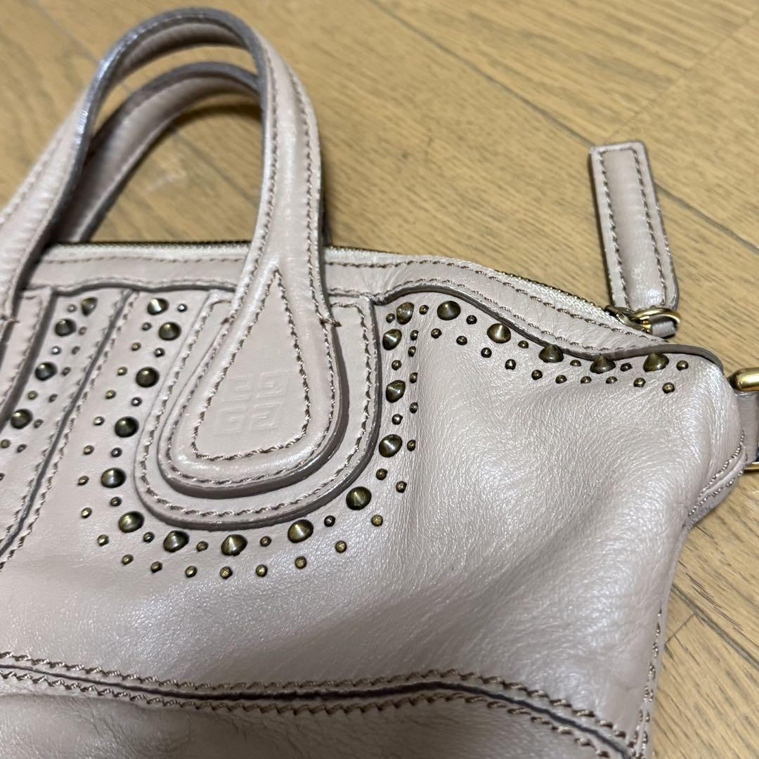 GIVENCHY Hand Bag Tote Purse Nightingale Leather Beige Authentic