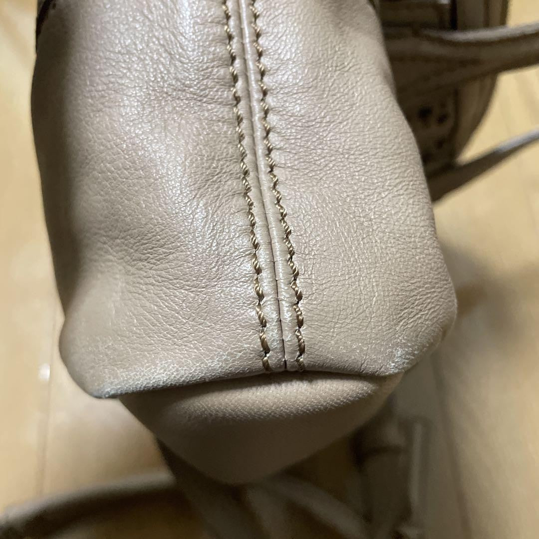 GIVENCHY Hand Bag Tote Purse Nightingale Leather Beige Authentic