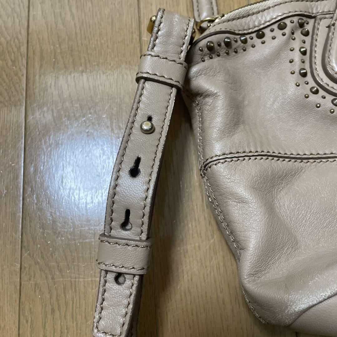 GIVENCHY Hand Bag Tote Purse Nightingale Leather Beige Authentic