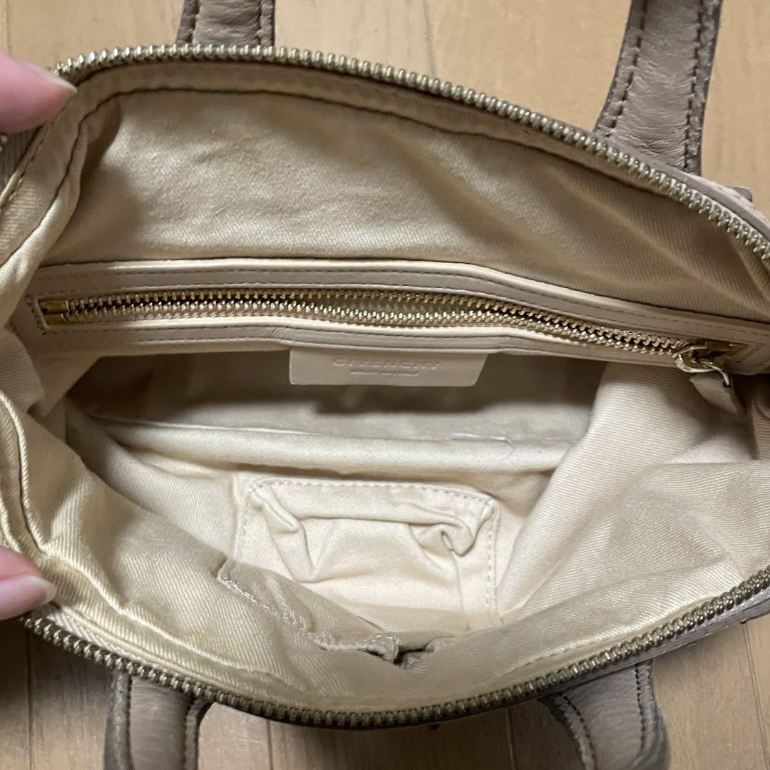 GIVENCHY Hand Bag Tote Purse Nightingale Leather Beige Authentic