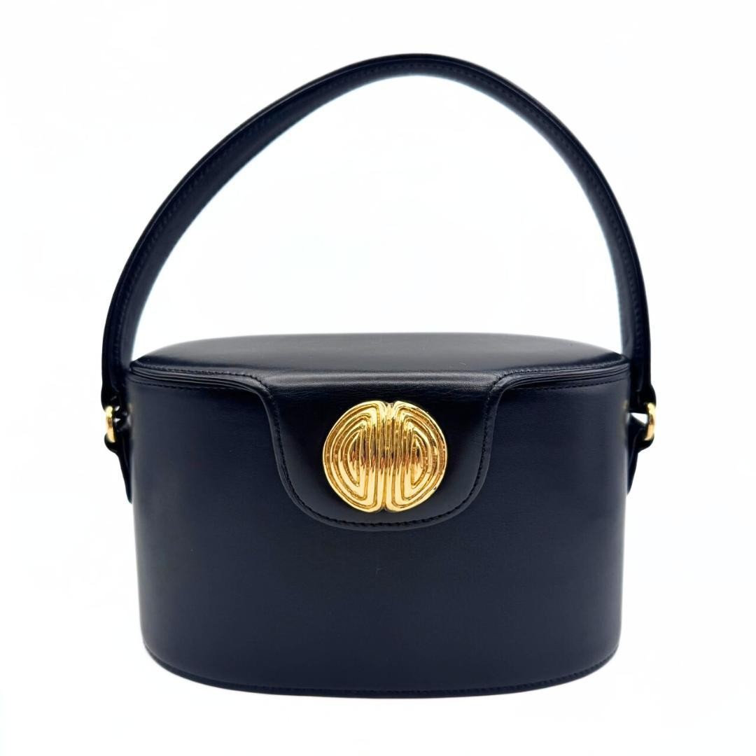 GIVENCHY Hand Bag Tote Purse Vanity Bag Leather Black Authentic