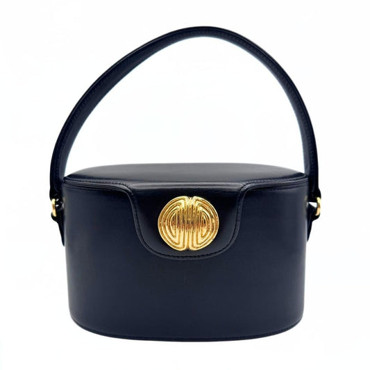GIVENCHY Hand Bag Tote Purse Vanity Bag Leather Black Authentic