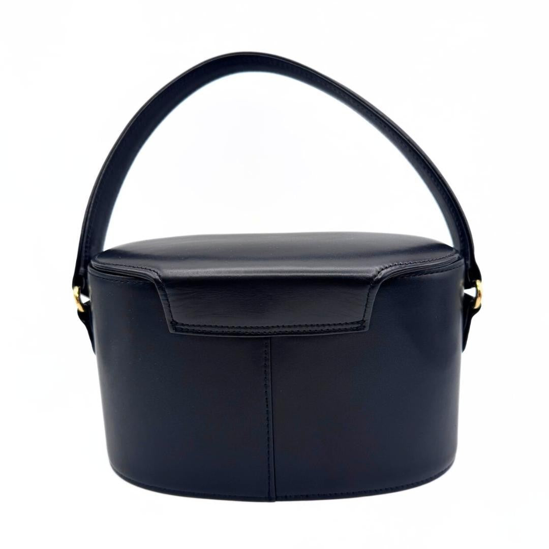 GIVENCHY Hand Bag Tote Purse Vanity Bag Leather Black Authentic