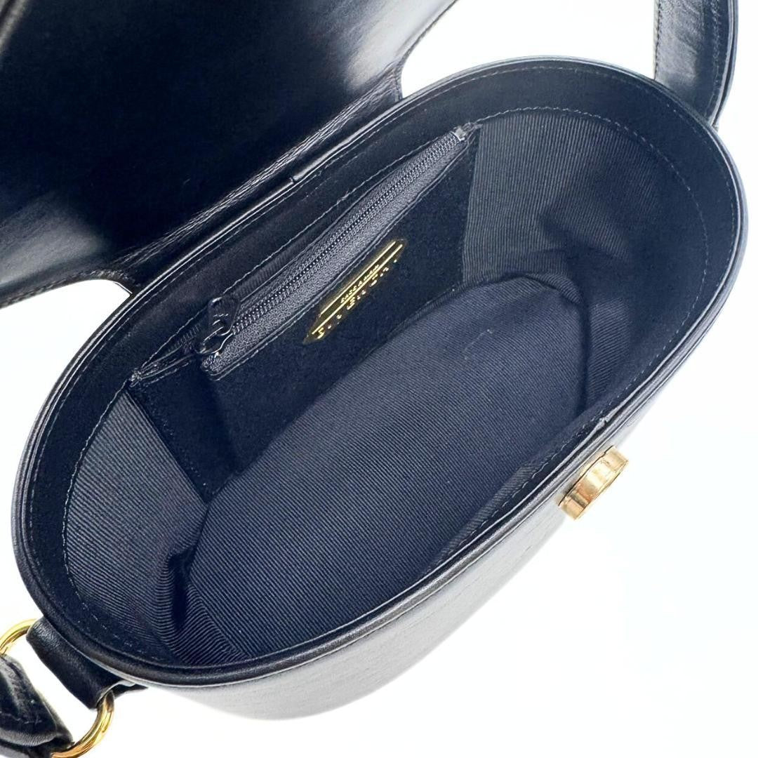 GIVENCHY Hand Bag Tote Purse Vanity Bag Leather Black Authentic