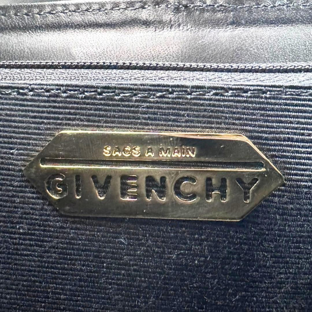 GIVENCHY Hand Bag Tote Purse Vanity Bag Leather Black Authentic