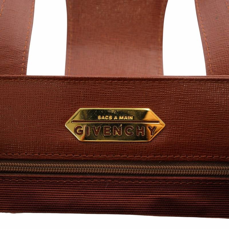 GIVENCHY Hand Bag Tote Purse Leather Brown Authentic