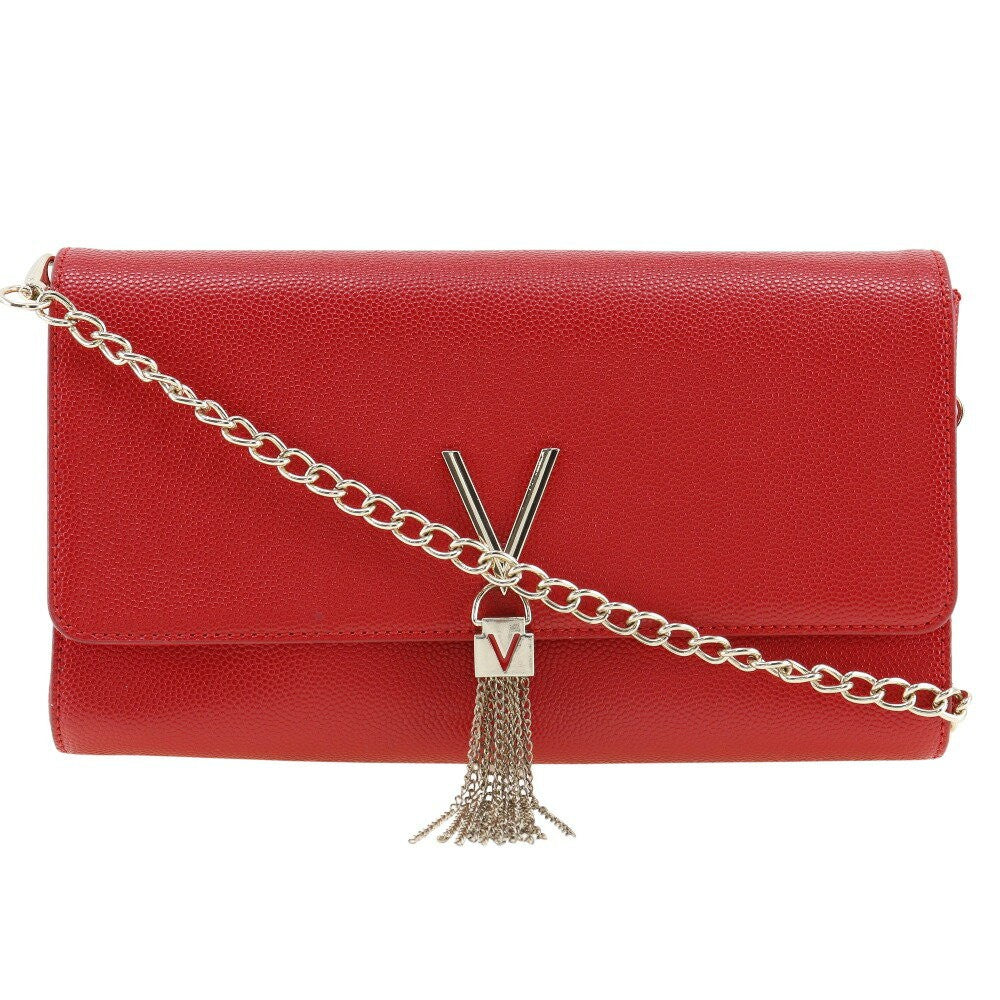 MARIO VALENTINO Shoulder Bag Purse 2way Leather Red Authentic