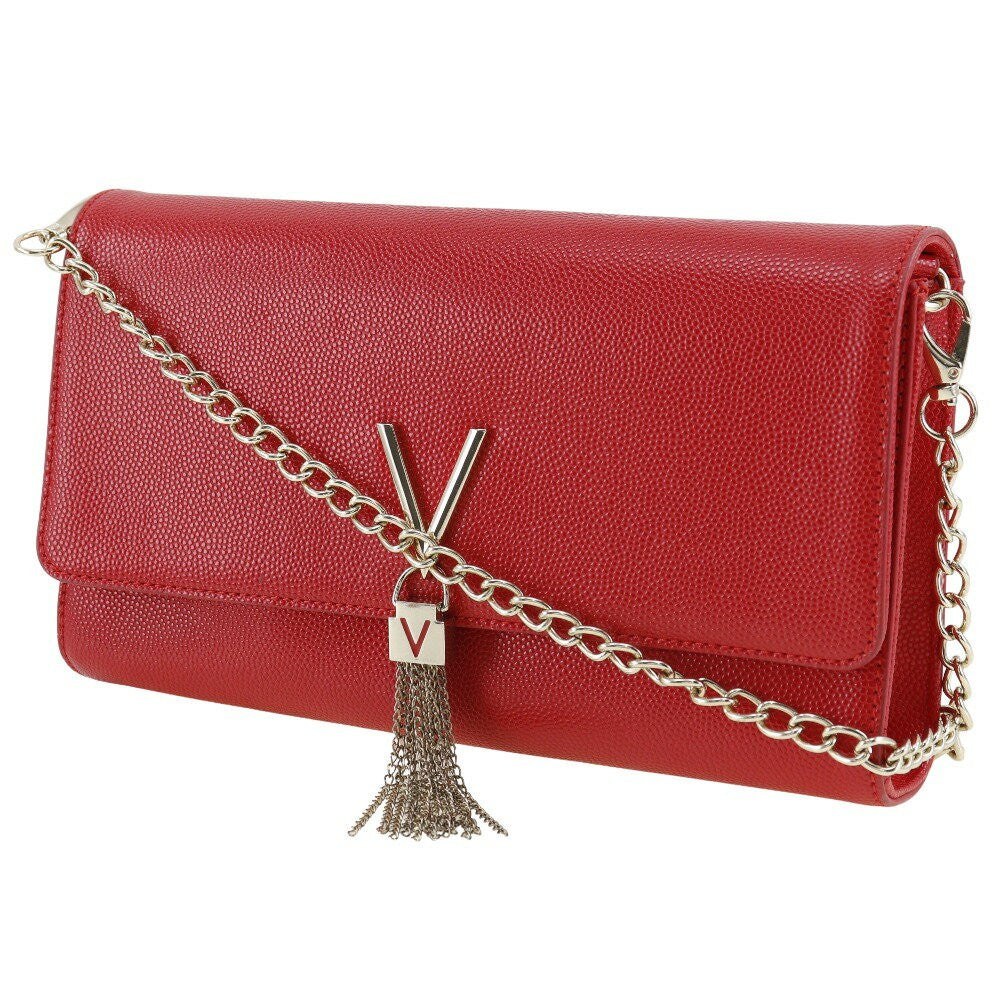 MARIO VALENTINO Shoulder Bag Purse 2way Leather Red Authentic
