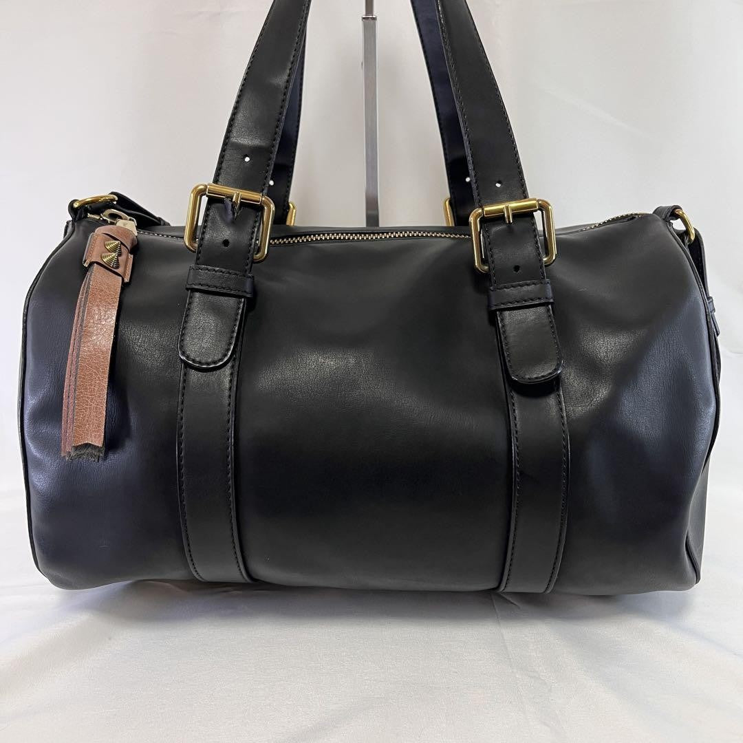 Chloe Boston Bag Shoulder Bag Purse Leather Black Authentic