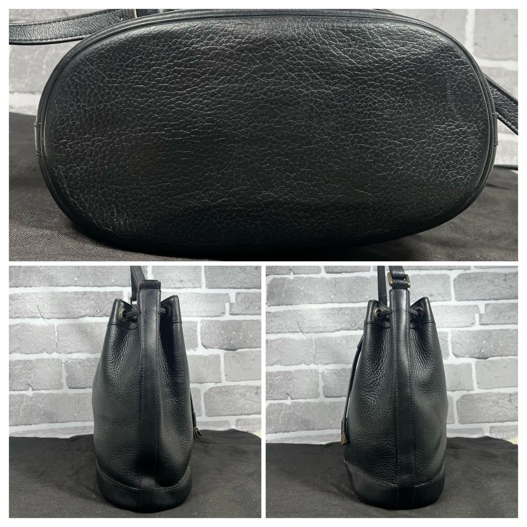 BURBERRY Shoulder Bag Purse Nova Check Leather Black Authentic