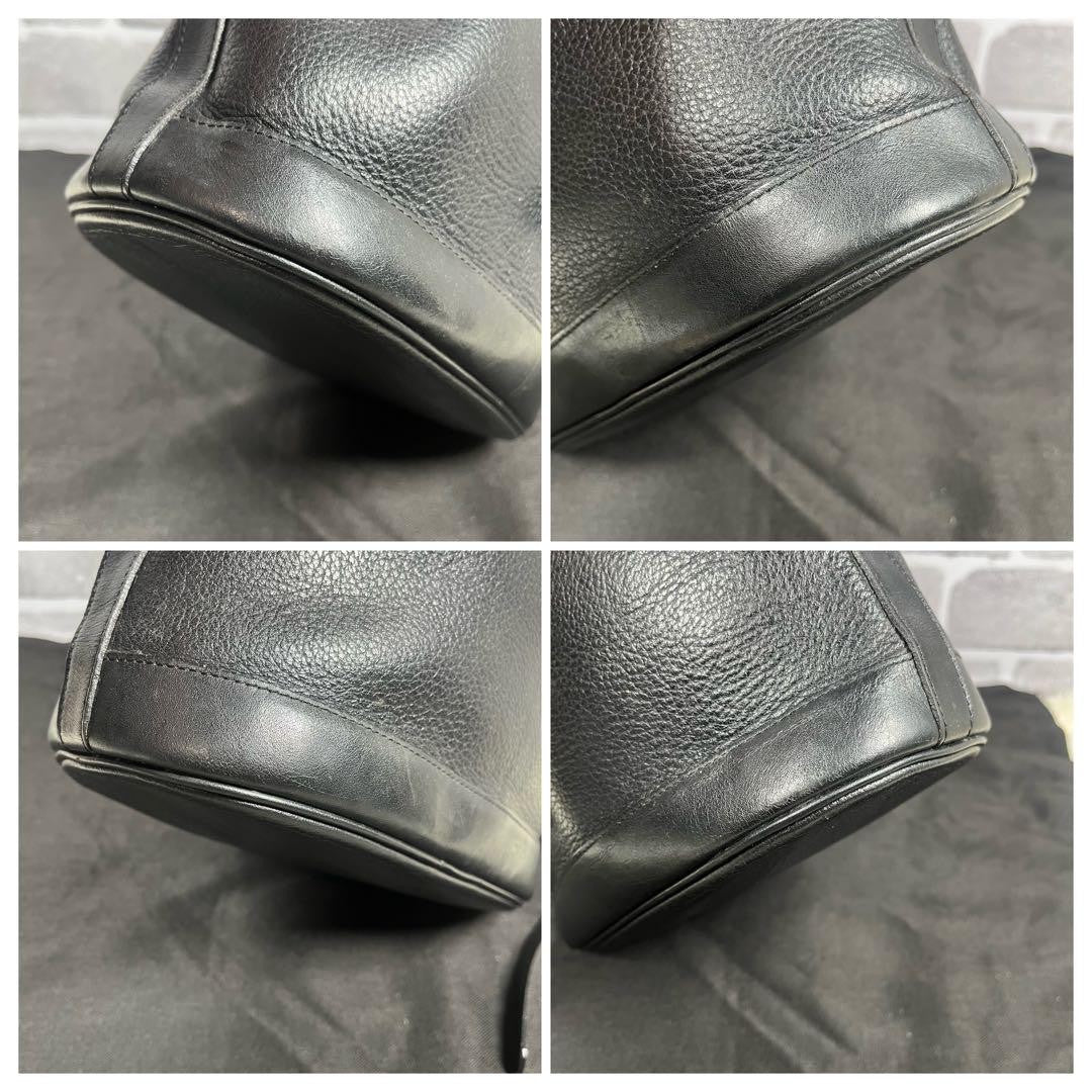 BURBERRY Shoulder Bag Purse Nova Check Leather Black Authentic
