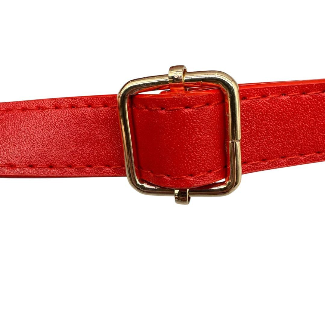 CELINE shoulder bag Purse Red Gold Leather convertible Women's Used Authentic
