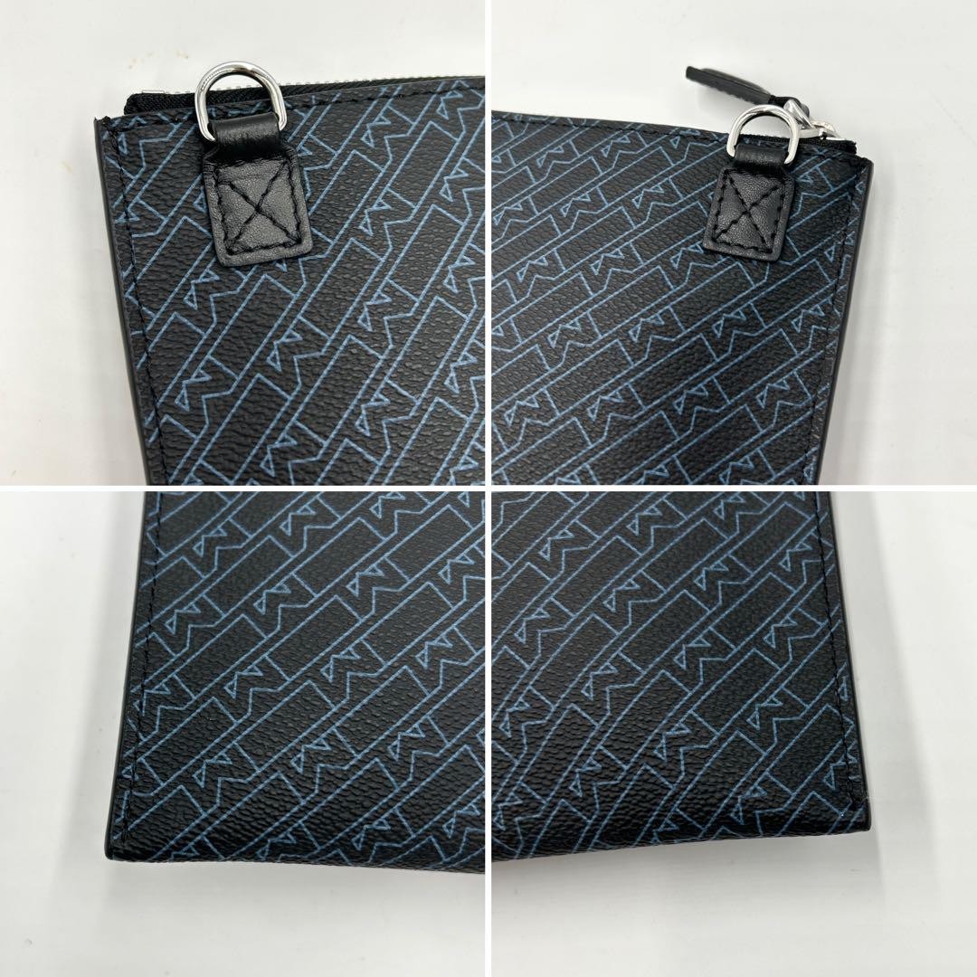 Montblanc Clutch Bag Second Bag Leather Navy Black Authentic