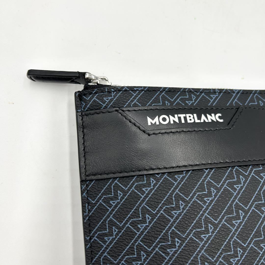 Montblanc Clutch Bag Second Bag Leather Navy Black Authentic