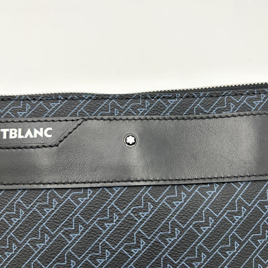 Montblanc Clutch Bag Second Bag Leather Navy Black Authentic