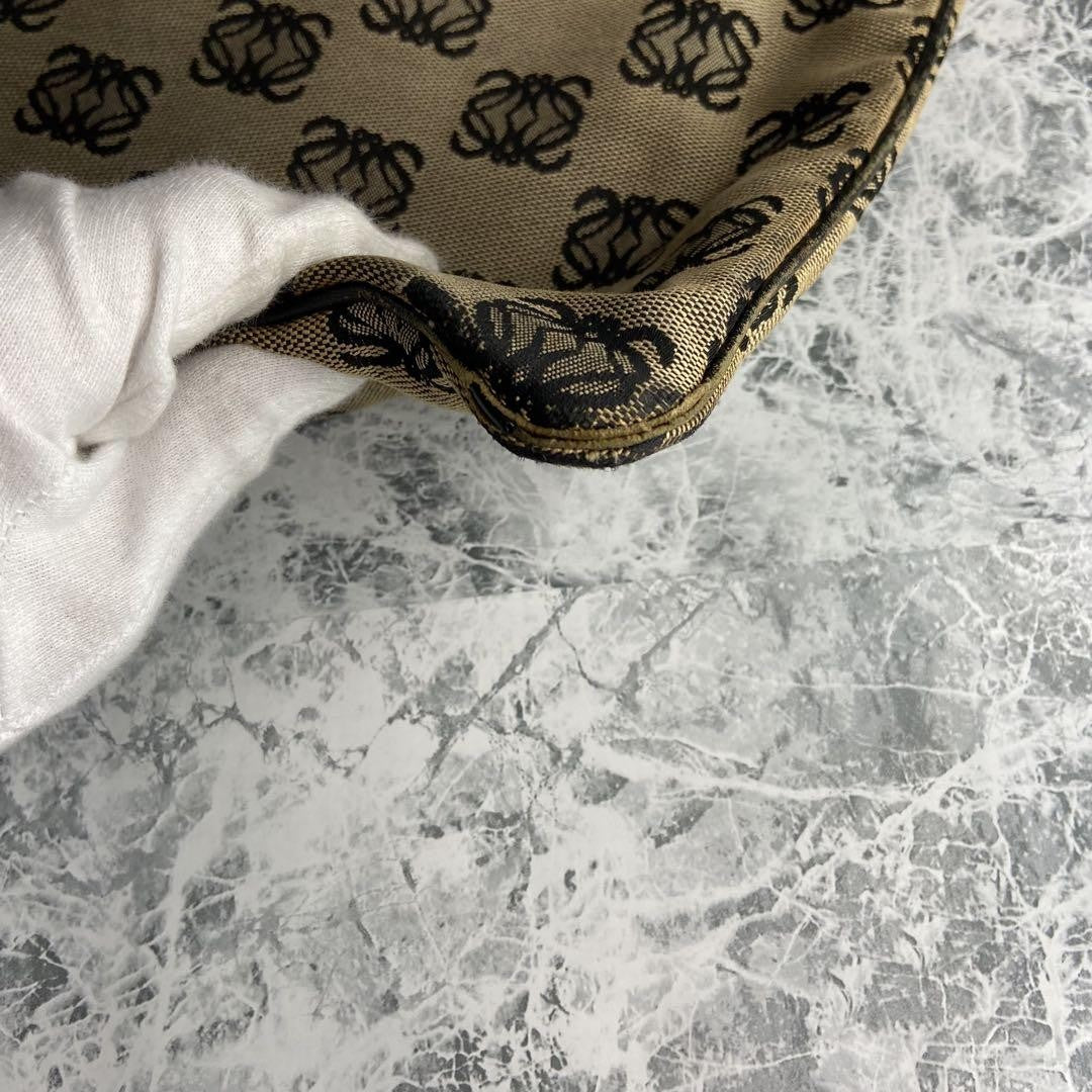LOEWE Hand Bag Tote Purse Anagram Canvas Authentic