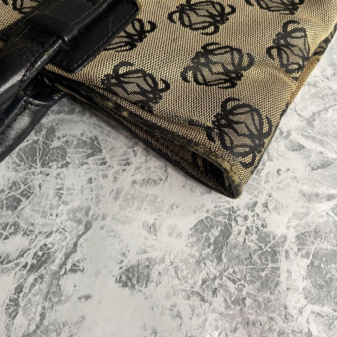 LOEWE Hand Bag Tote Purse Anagram Canvas Authentic