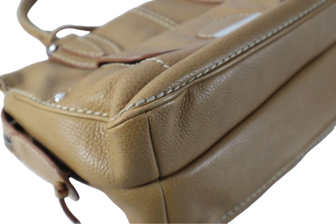 TOD'S Hand Bag Tote Purse Leather Light Brown Authentic
