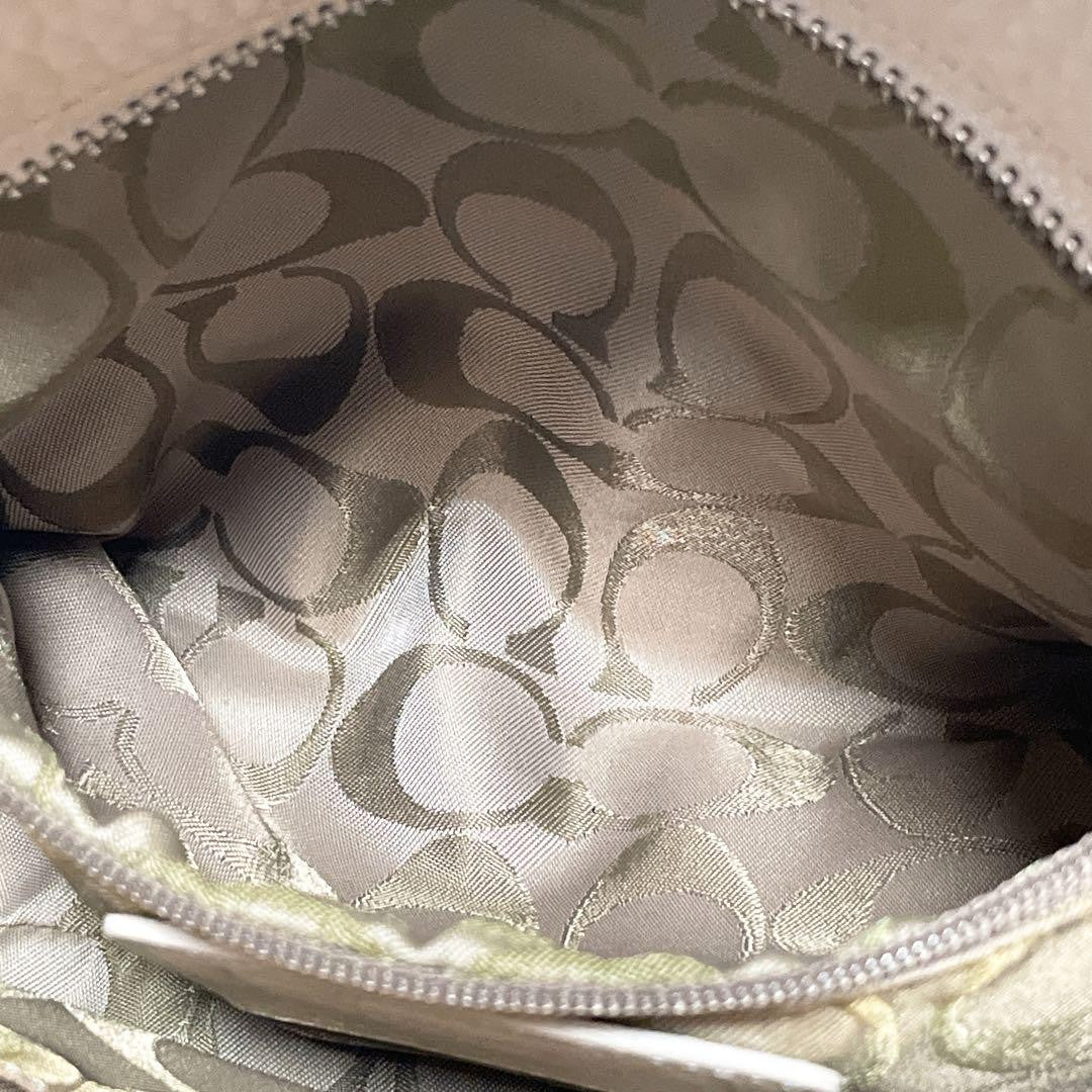 COACH Hand Bag Tote Purse Leather White Cream Authentic