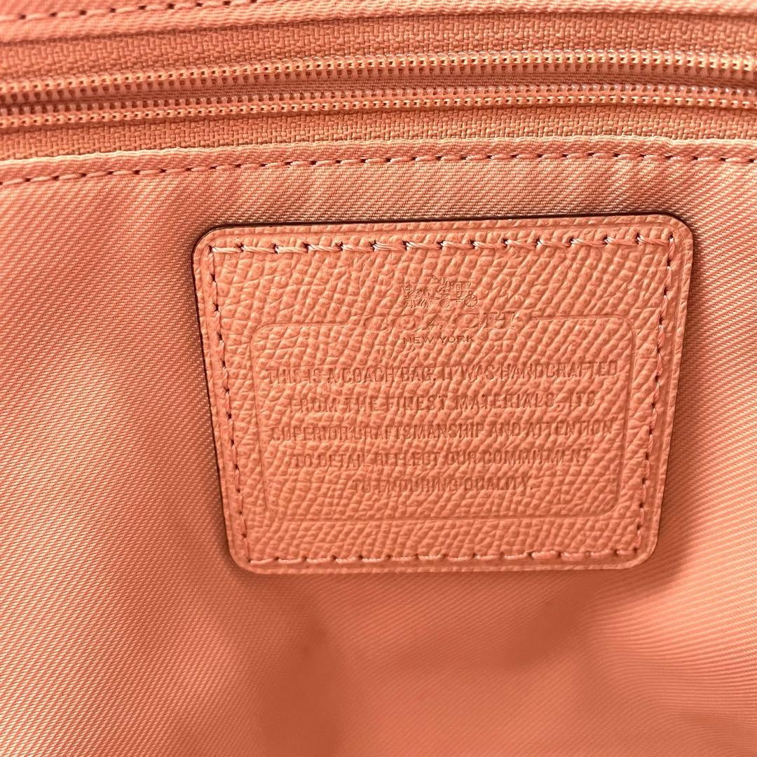 COACH Hand Bag Tote Purse Turn Lock Leather Pink Authentic