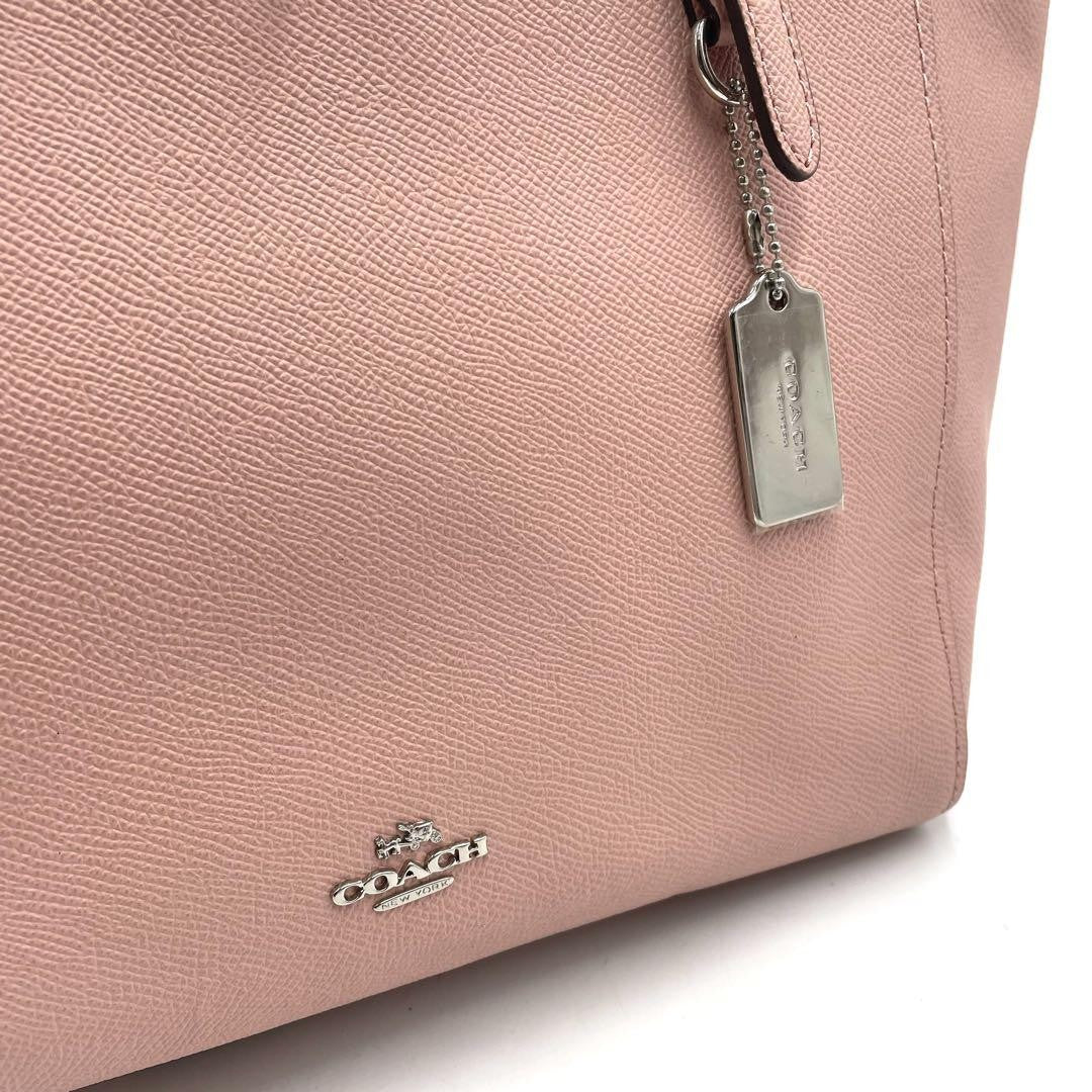 COACH Hand Bag Tote Purse Turn Lock Leather Pink Authentic