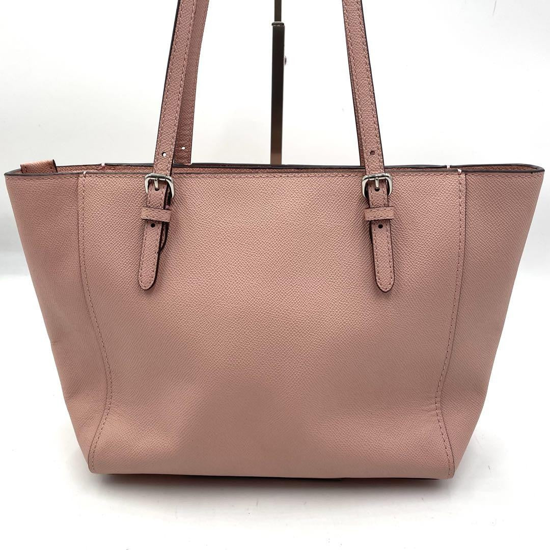 COACH Hand Bag Tote Purse Turn Lock Leather Pink Authentic