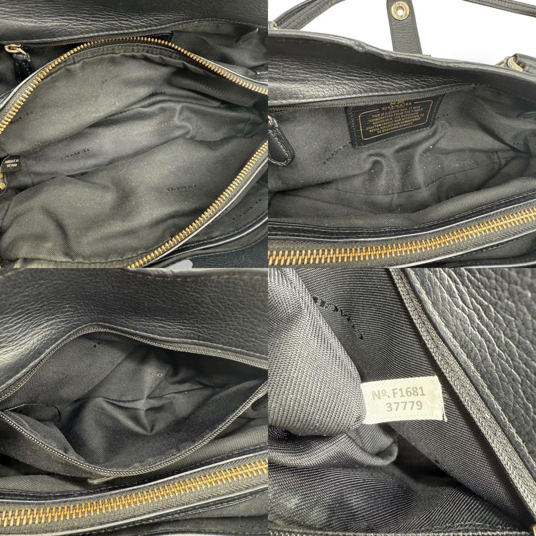 COACH Hand Shoulder Bag Tote Purse 2way 37779 Leather Black Authentic
