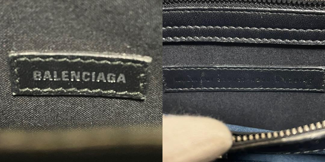 BALENCIAGA Shoulder Bag Purse PVC Denim Authentic