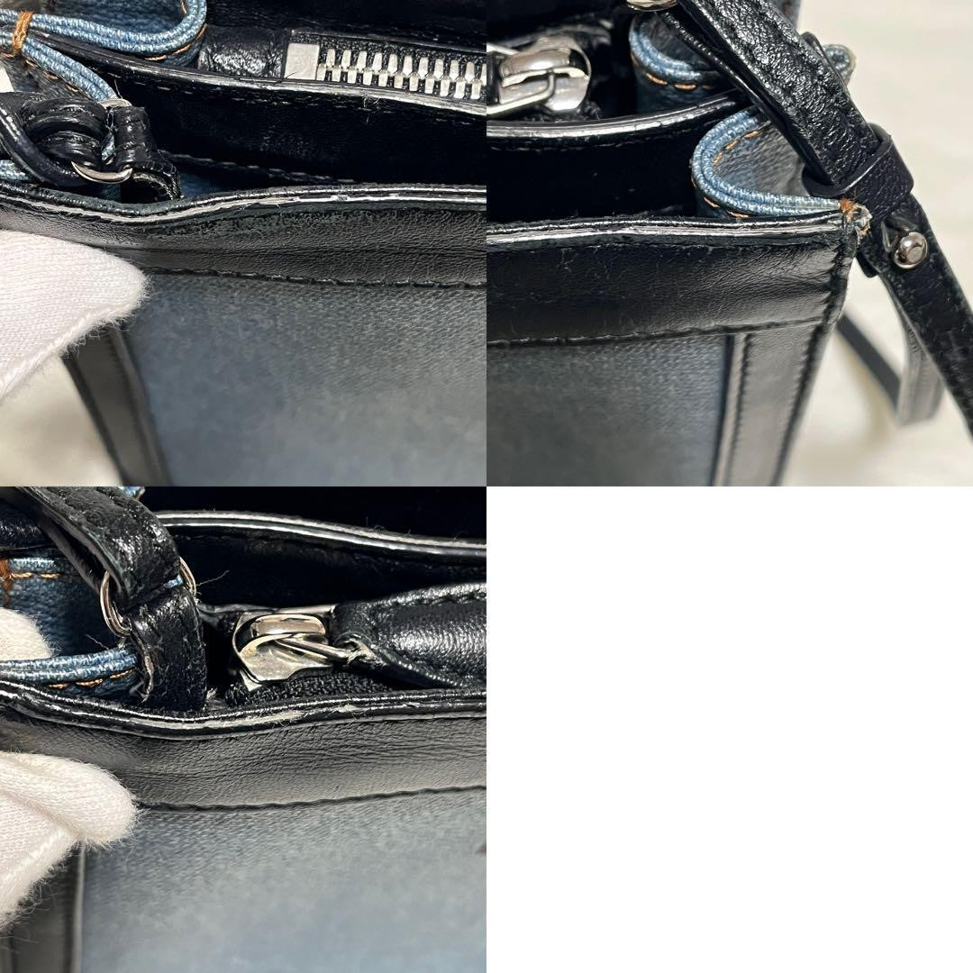 BALENCIAGA Shoulder Bag Purse PVC Denim Authentic