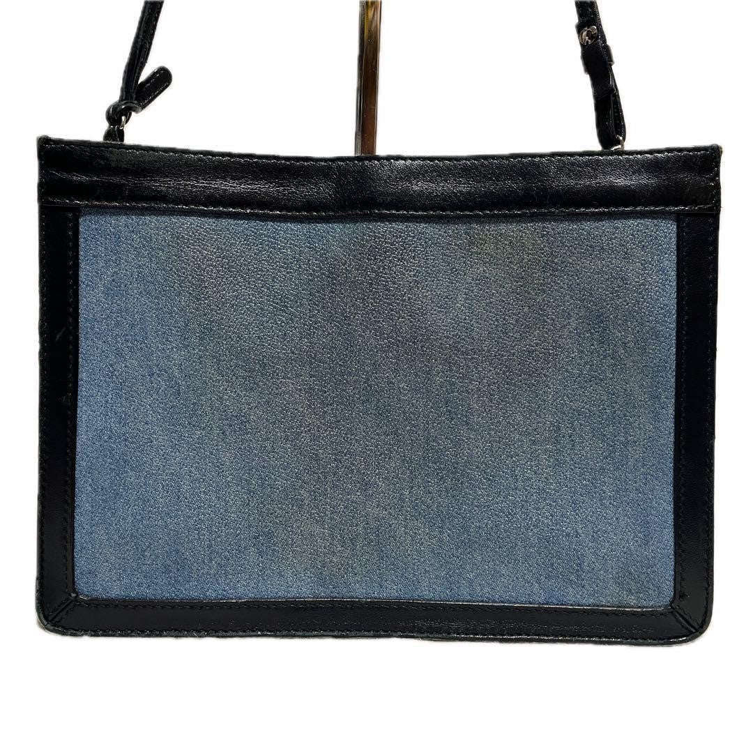 BALENCIAGA Shoulder Bag Purse PVC Denim Authentic
