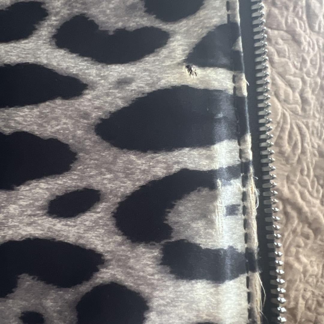 Dolce & Gabbana Hand Shoulder Bag Tote Purse 2way Leopard Black Authentic