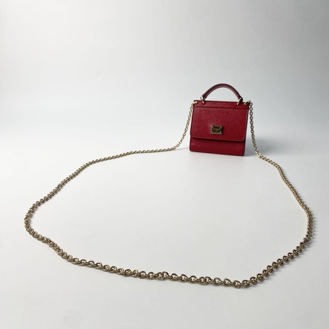 Dolce & Gabbana Mini Shoulder Bag Purse Leather Red Authentic
