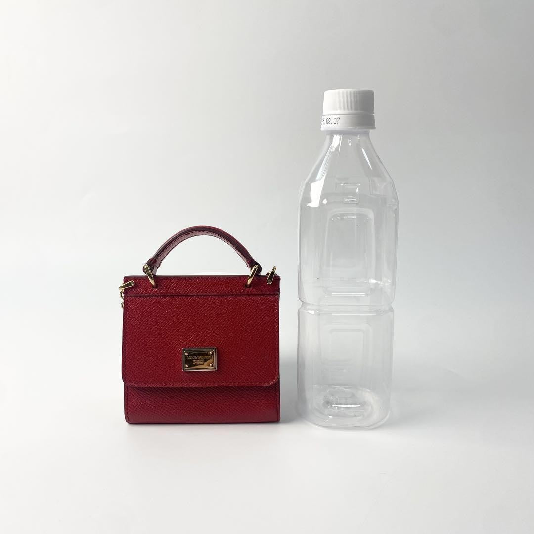 Dolce & Gabbana Mini Shoulder Bag Purse Leather Red Authentic