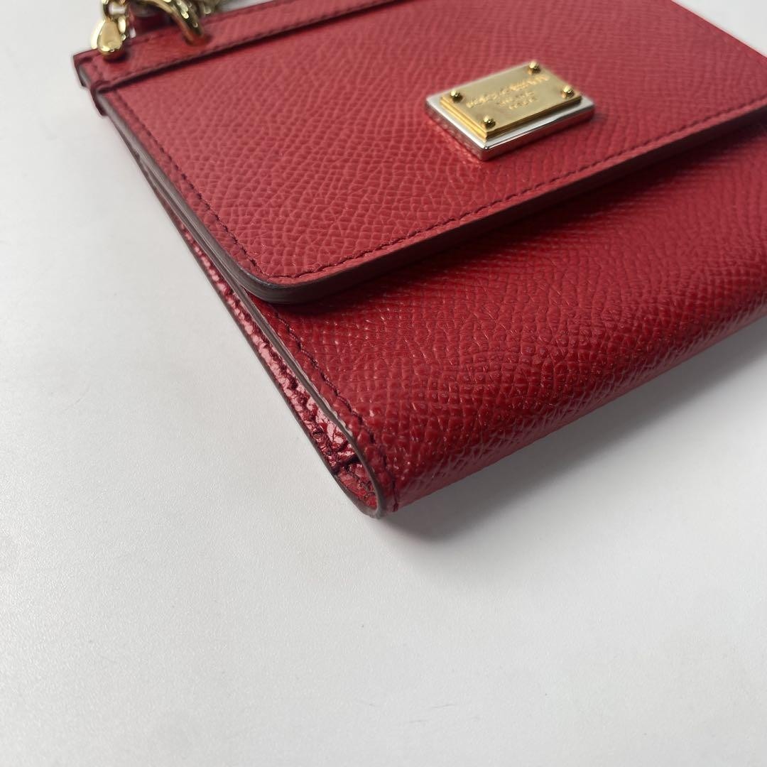 Dolce & Gabbana Mini Shoulder Bag Purse Leather Red Authentic