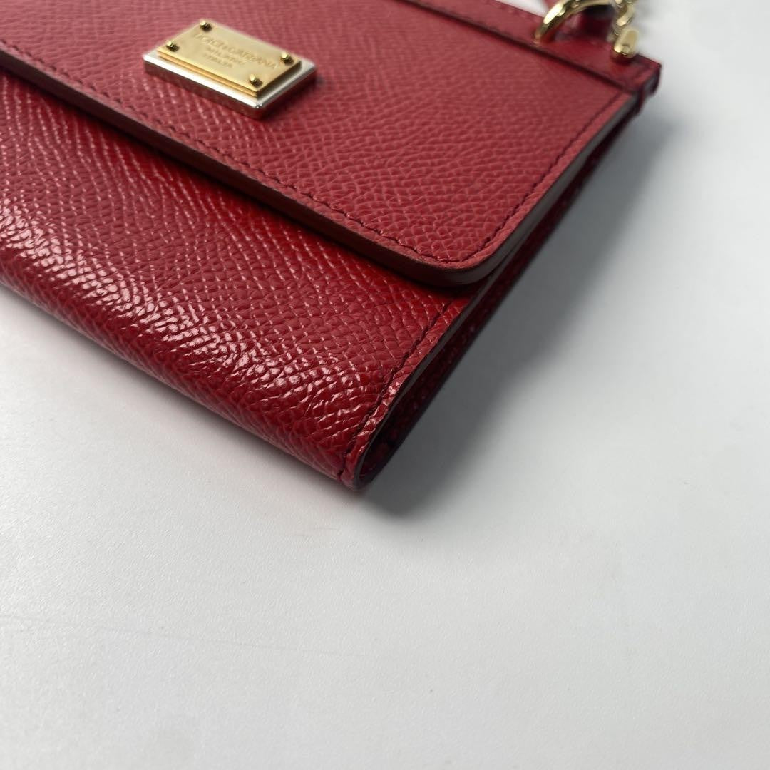 Dolce & Gabbana Mini Shoulder Bag Purse Leather Red Authentic